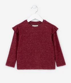 Blusa Infantil em Tricô com Babadinhos - Tam 1 a 5 Anos