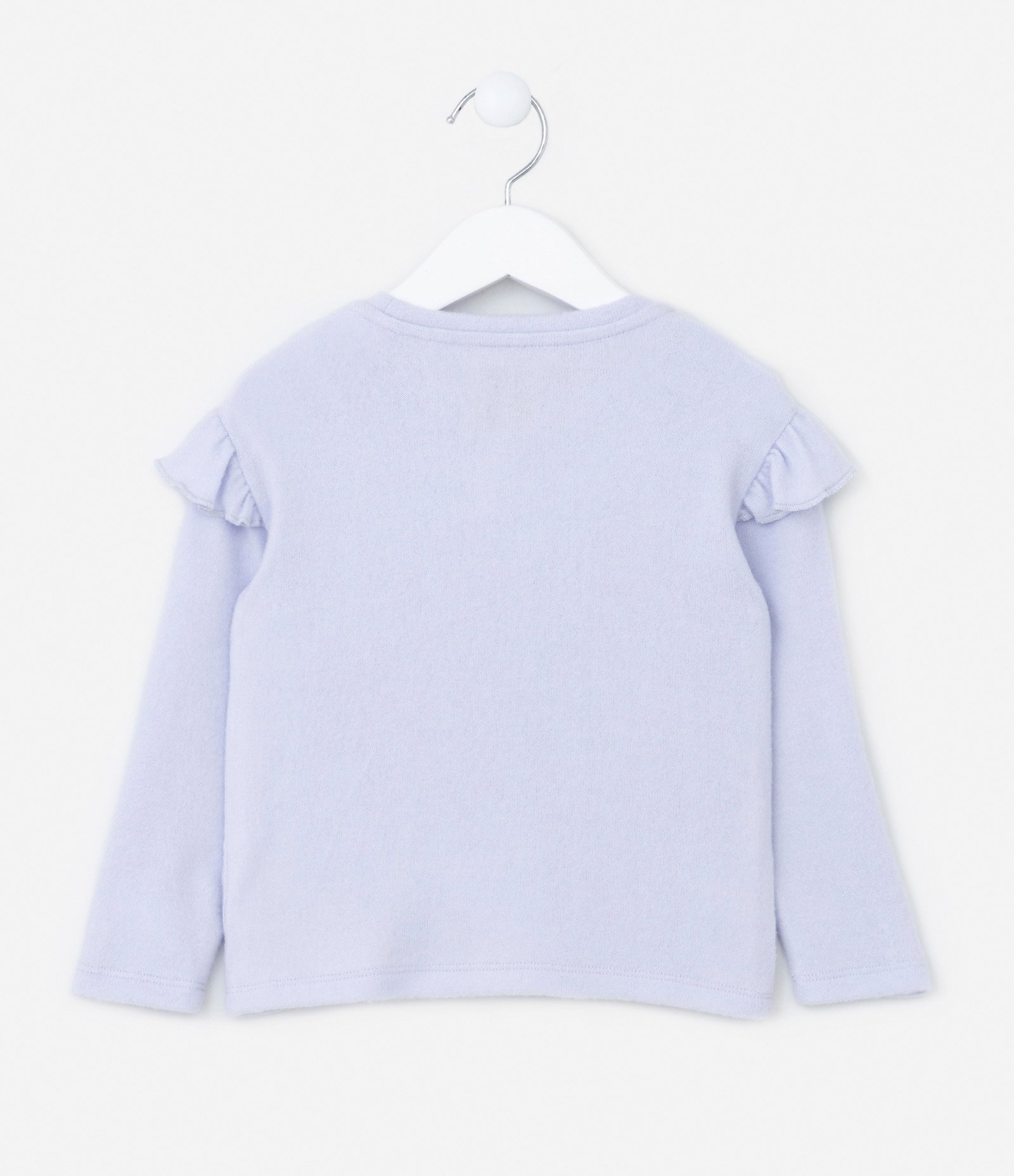 Blusa Infantil em Tricô com Babadinhos - Tam 1 a 5 Anos Lilás 2