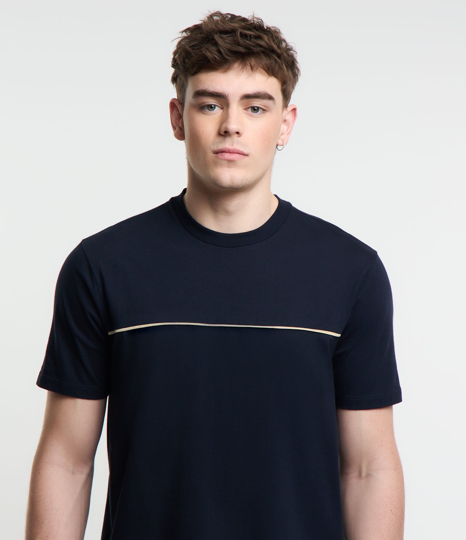 Pijama Curto em Algodão com Detalhes e Recorte Azul Marinho 3