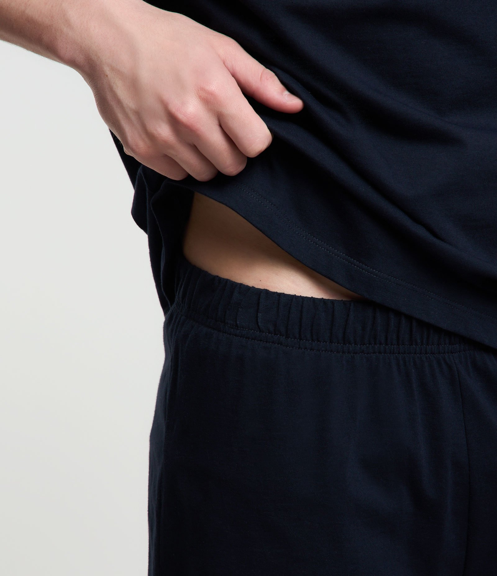 Pijama Curto em Algodão com Detalhes e Recorte Azul Marinho 4