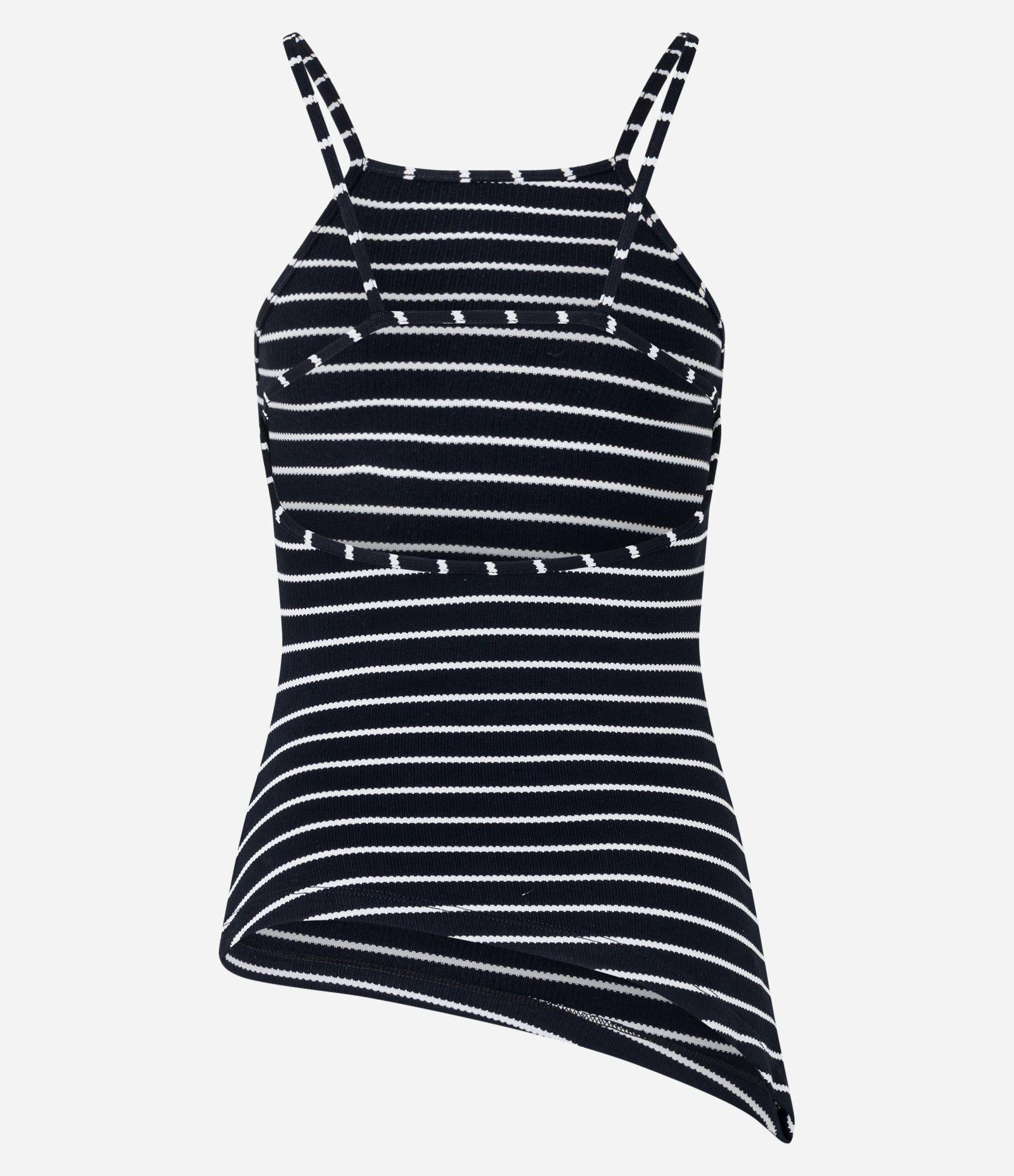 Blusa em Viscose com Textura Canelada e Costas Abertas Preto/ Branco 7