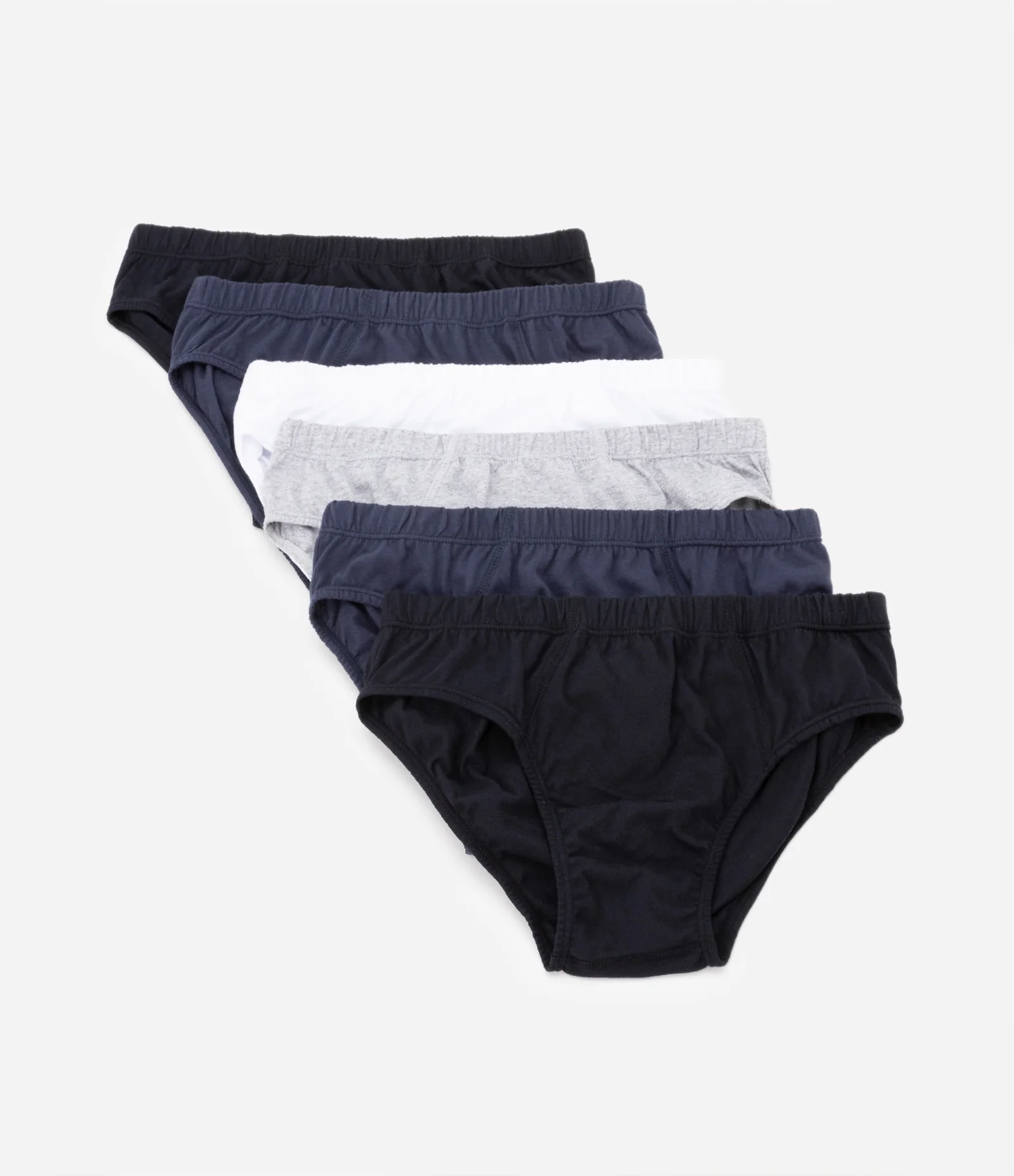 Kit 07 Cuecas Selene Slip em Algodão Cinza/Branco/Azul/Preto 2