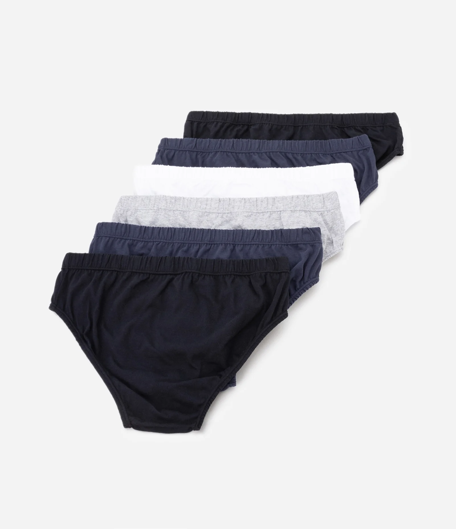 Kit 07 Cuecas Selene Slip em Algodão Cinza/Branco/Azul/Preto 3