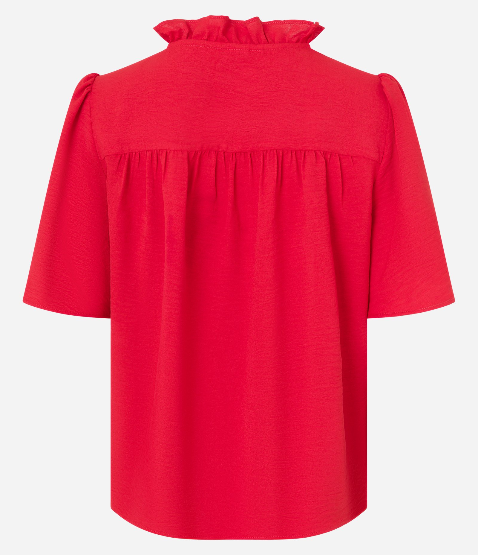Blusa com Gola Babado e Mangas Bufantes Vermelho 7