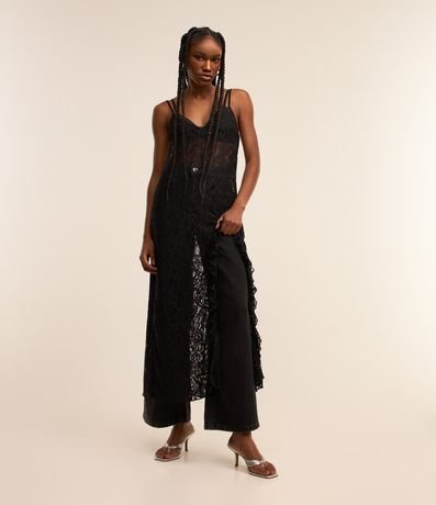 Vestido em Renda com Alças Finas e Fenda Frontal é boa?