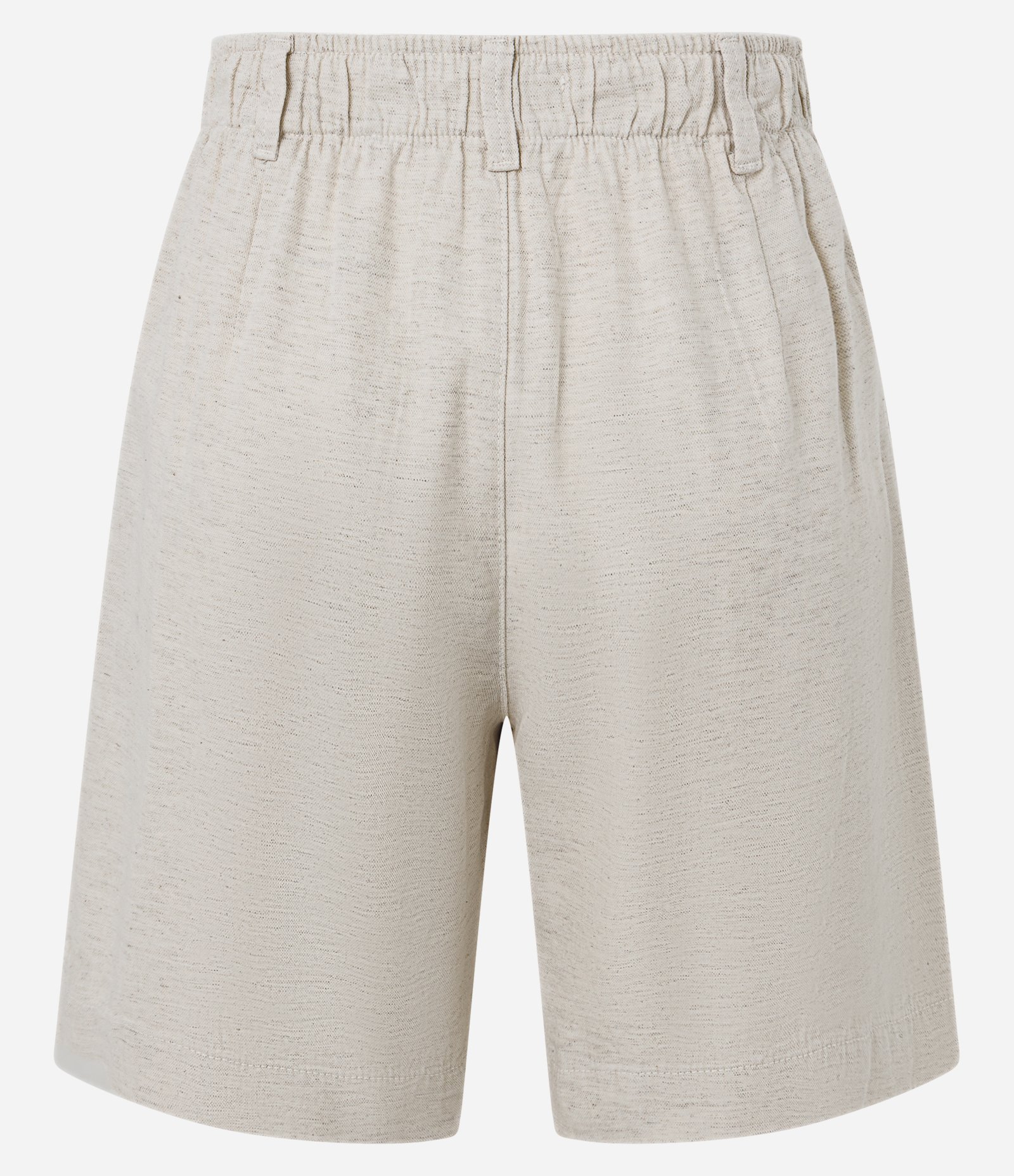 Bermuda em Sarja com Pregas e Cintura Alta Off White 6