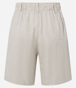 Bermuda em Sarja com Pregas e Cintura Alta