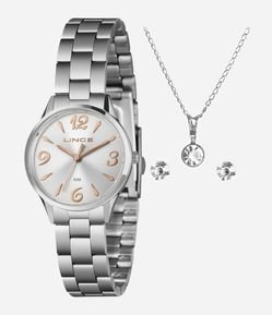 Kit Relógio Lince Feminino Analógico 