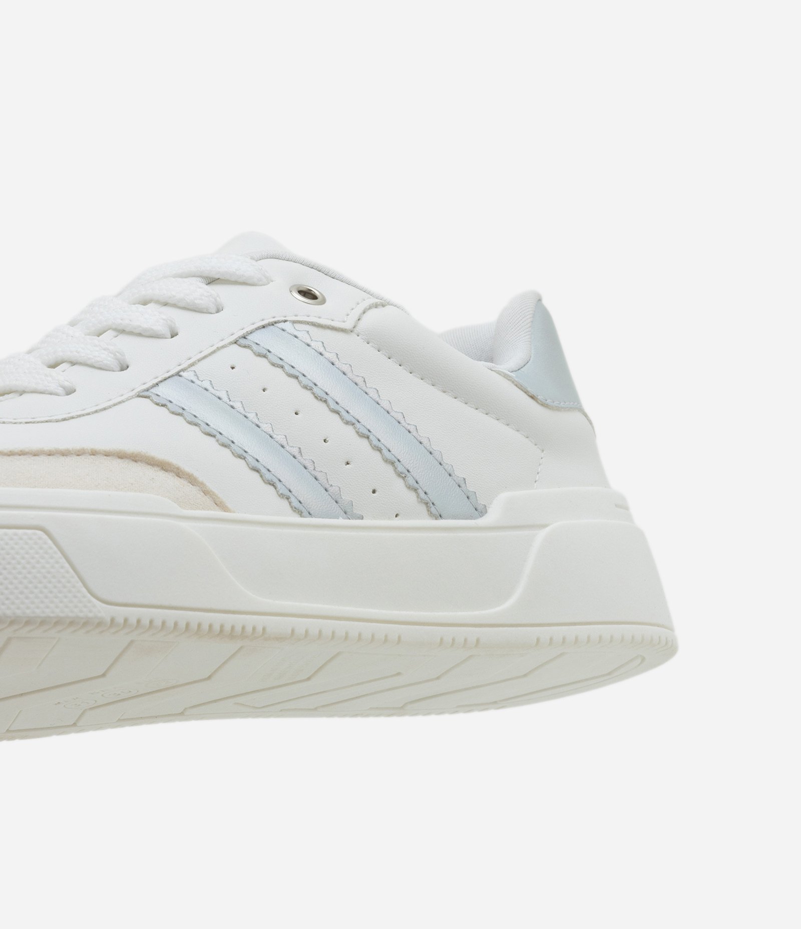 Tênis Infantil em PU com Recortes Holográficos - Tam 29 a 36 Branco 2