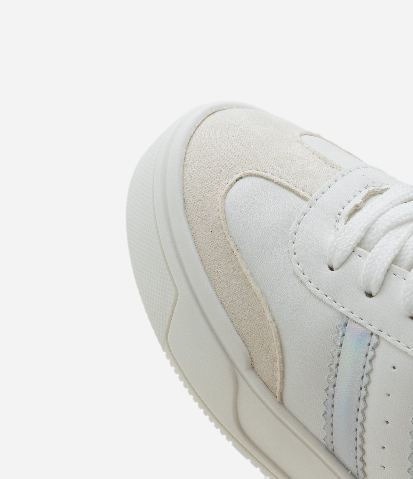 Tênis Infantil em PU com Recortes Holográficos - Tam 29 a 36 Branco 3