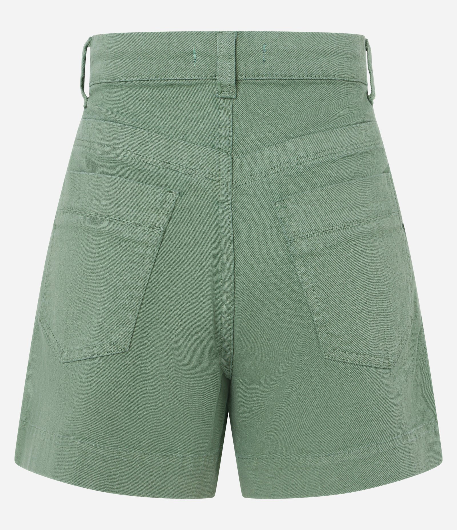 Short Cintura Alta em Sarja com Costura Aparente Verde 6