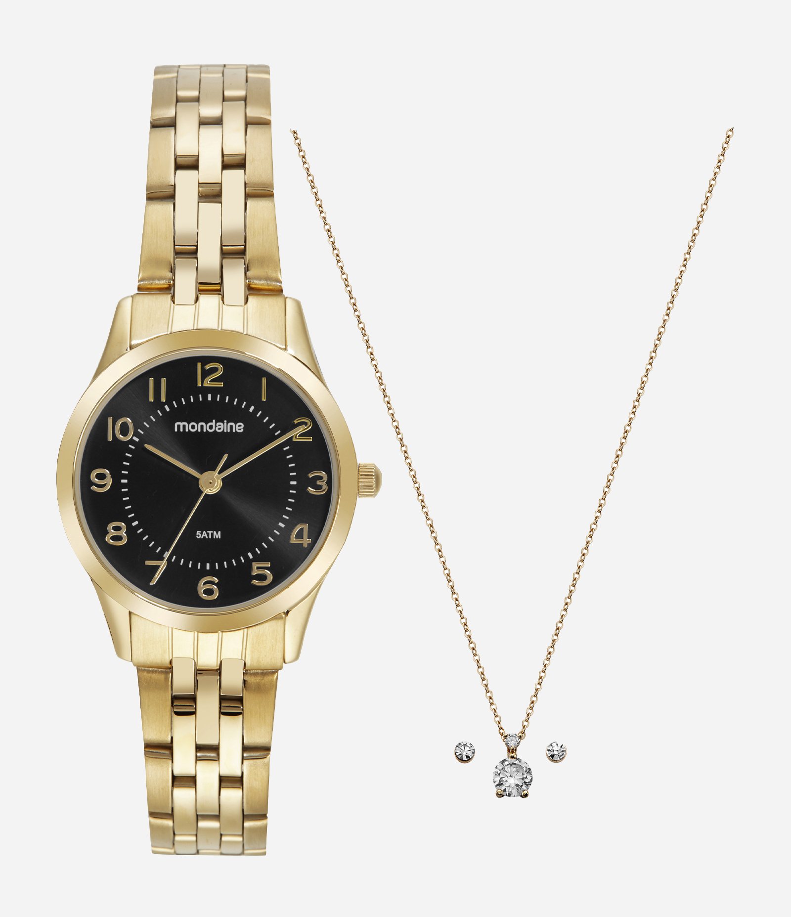 Kit Relógio Mondaine Feminino Analógico  Dourado 5