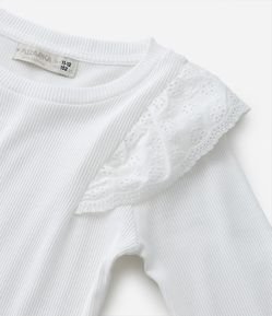 Blusa Infantil em Ribana com Babados - Tam 5 a 14 Anos