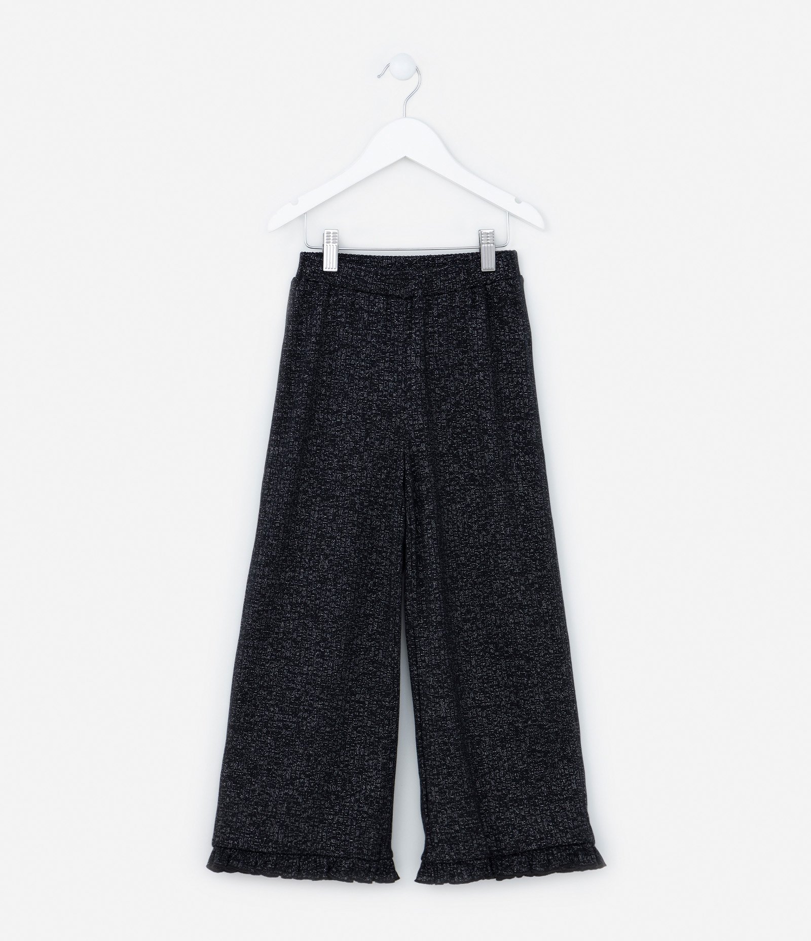 Calça Infantil Metalizada com Babadinho na Barra - Tam 1 a 5 anos Preto 1