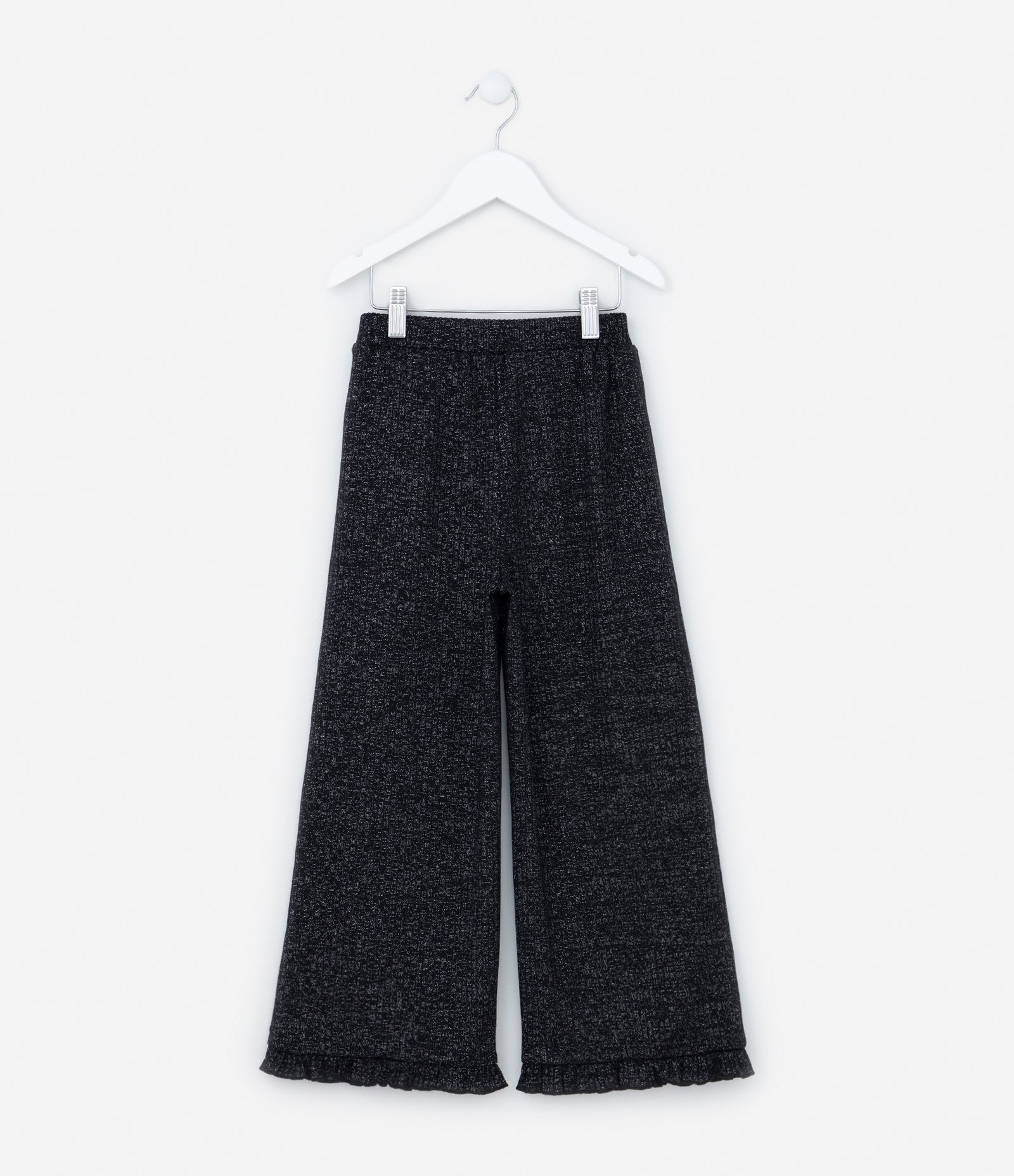 Calça Infantil Metalizada com Babadinho na Barra - Tam 1 a 5 anos Preto 2