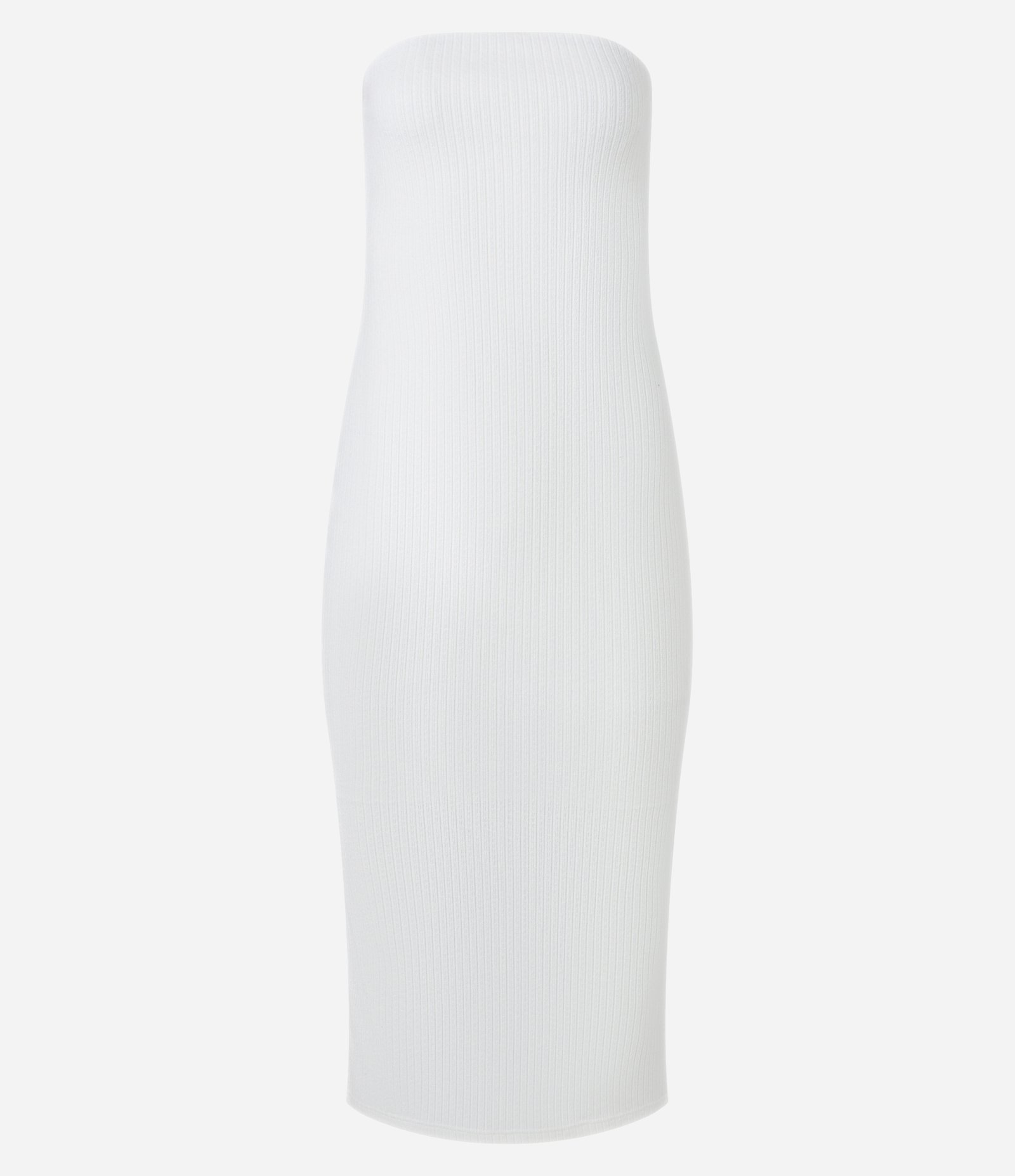 Vestido Midi em Ribana e Decote Tomara que Caia Branco 5