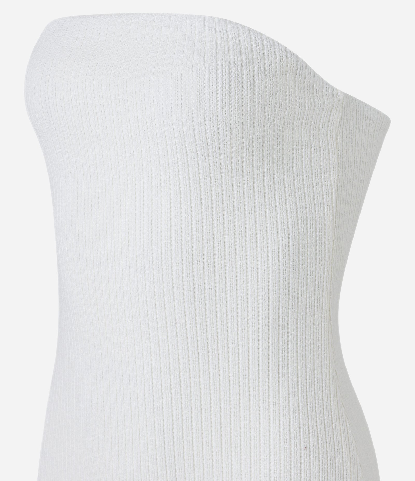 Vestido Midi em Ribana e Decote Tomara que Caia Branco 6