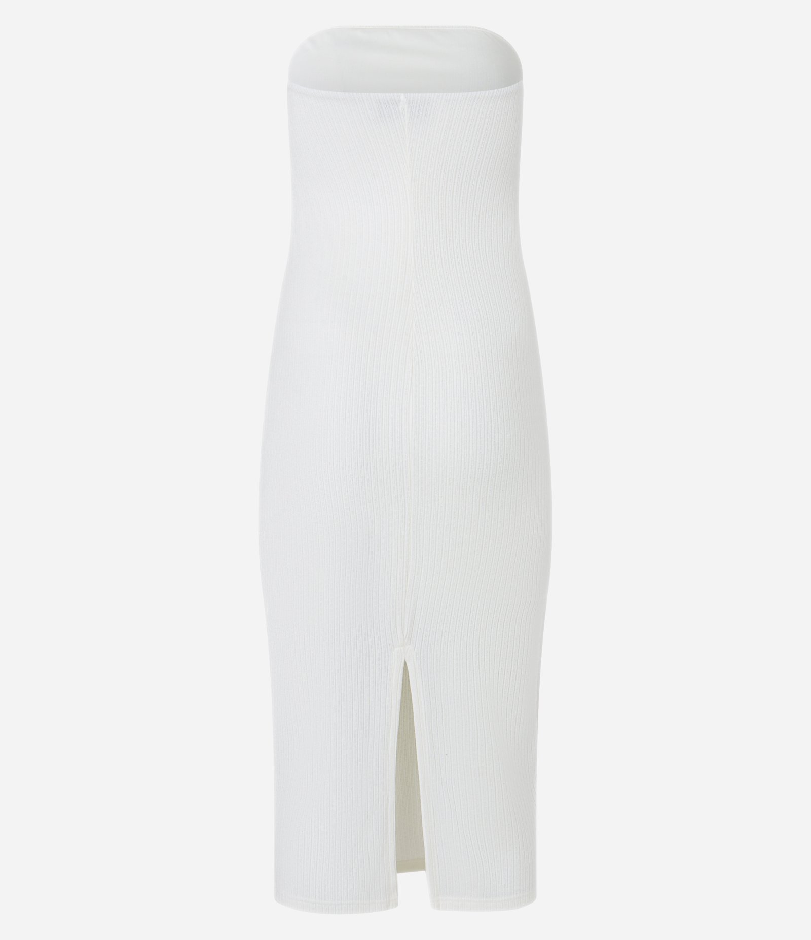 Vestido Midi em Ribana e Decote Tomara que Caia Branco 7