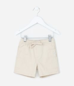 Bermuda Infantil em Sarja com Cós Elástico e Etiqueta no Bolso - Tam 1 a 5 Anos