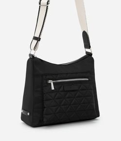 Bolsa Médio em PU com Bolso Frontal e Detalhe Matelassê com Tassel Colorido