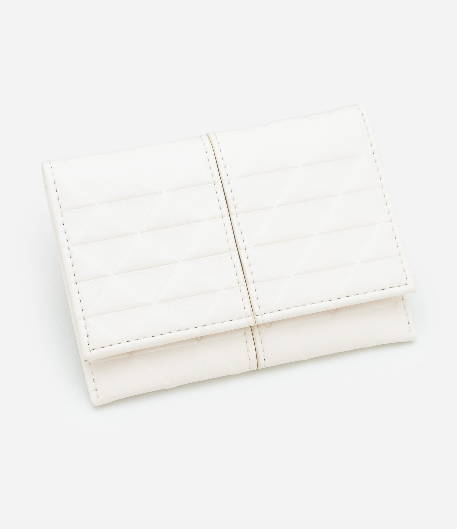 Carteira Envelope em PU com Costura Aparente Branco 1