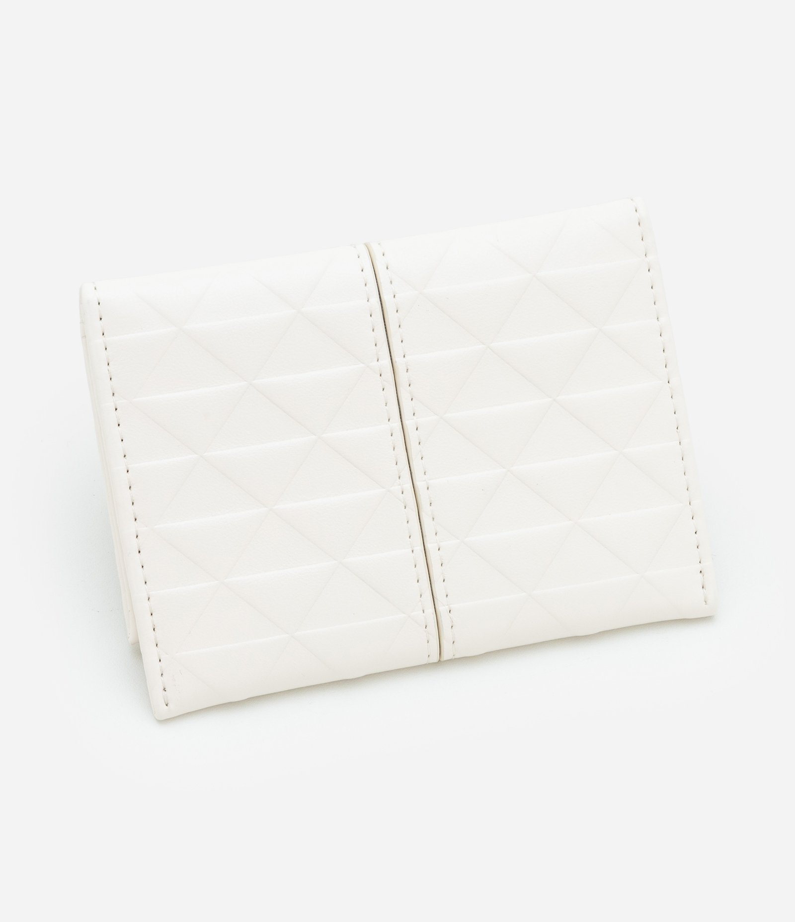 Carteira Envelope em PU com Costura Aparente Branco 2
