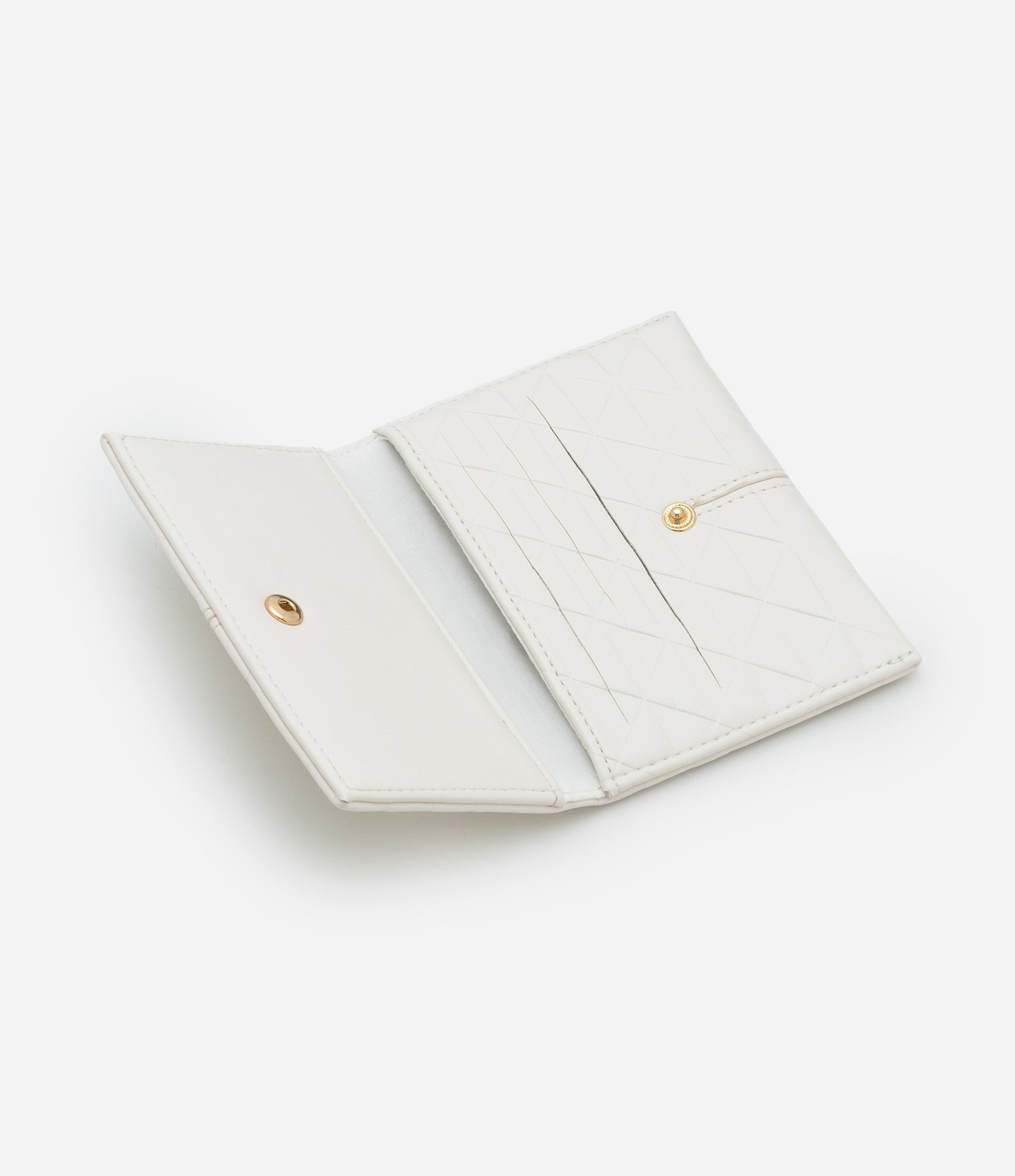 Carteira Envelope em PU com Costura Aparente Branco 5