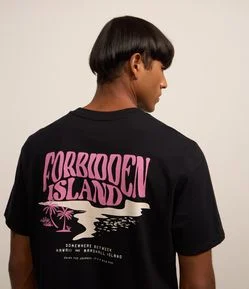 Camiseta Comfort em Algodão com Estampa Lettering