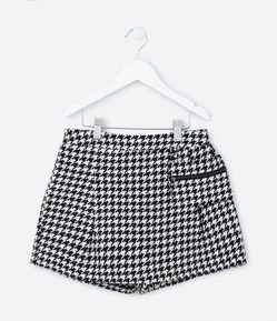 Short Saia em Tweed com Pochete Aplicada - Tam 5 a 14 Anos