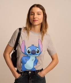 Camiseta Alongada em Algodão com Estampa Stitch no Bad Days