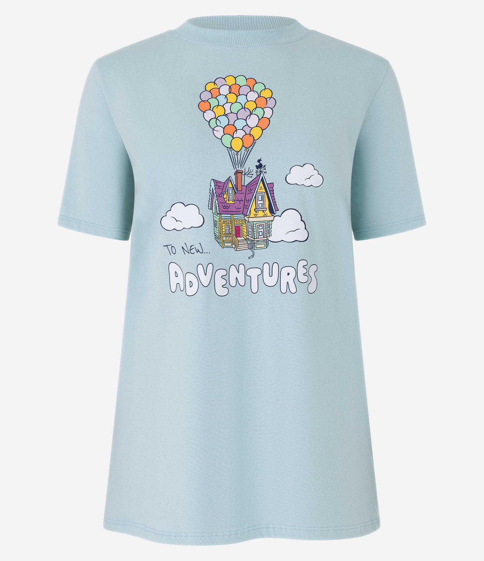 Camiseta Alongada em Algodão com Estampa Up Altas Aventuras Azul 3