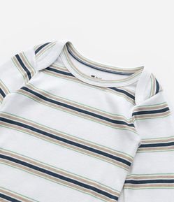 Body Infantil com Estampa Listrada - Tam RN a 18 meses