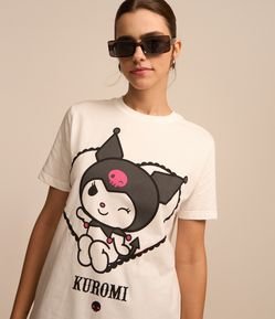Camiseta Alongada em Algodão com Estampa Kuromi