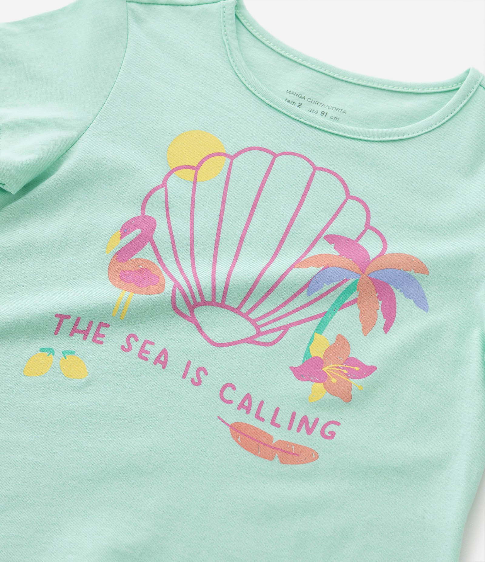 Blusa Infantil com Estampa Conchinha - Tam 1 a 5 Anos Verde 4