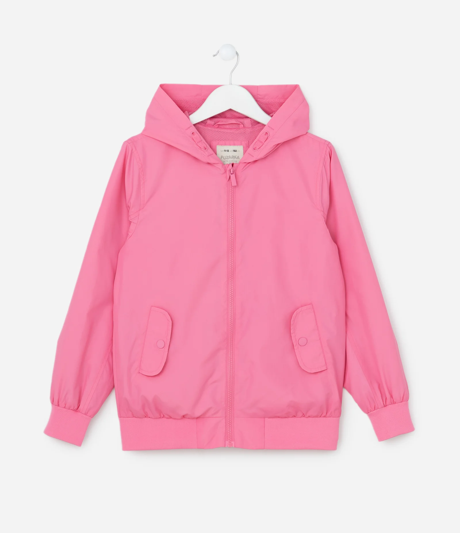 Jaqueta Quebra Vento Infantil com Capuz - Tam 5 a 14 Anos Rosa 1