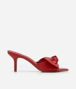 Sandália Mule com Bico Folha e Laço Aplicado