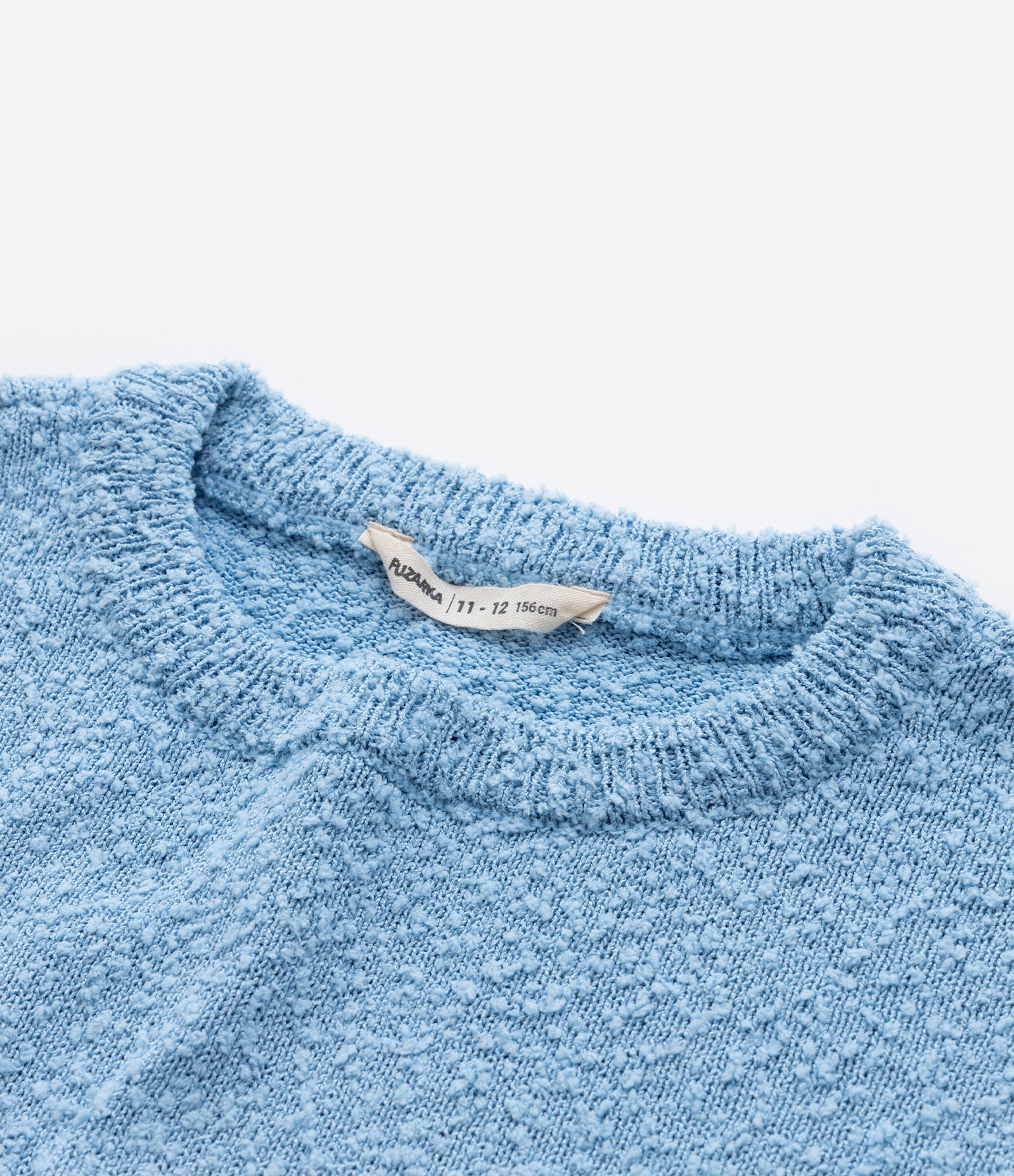 Suéter Curto Infantil em Tricô com Textura - Tam 5 a 14 Anos Azul 4