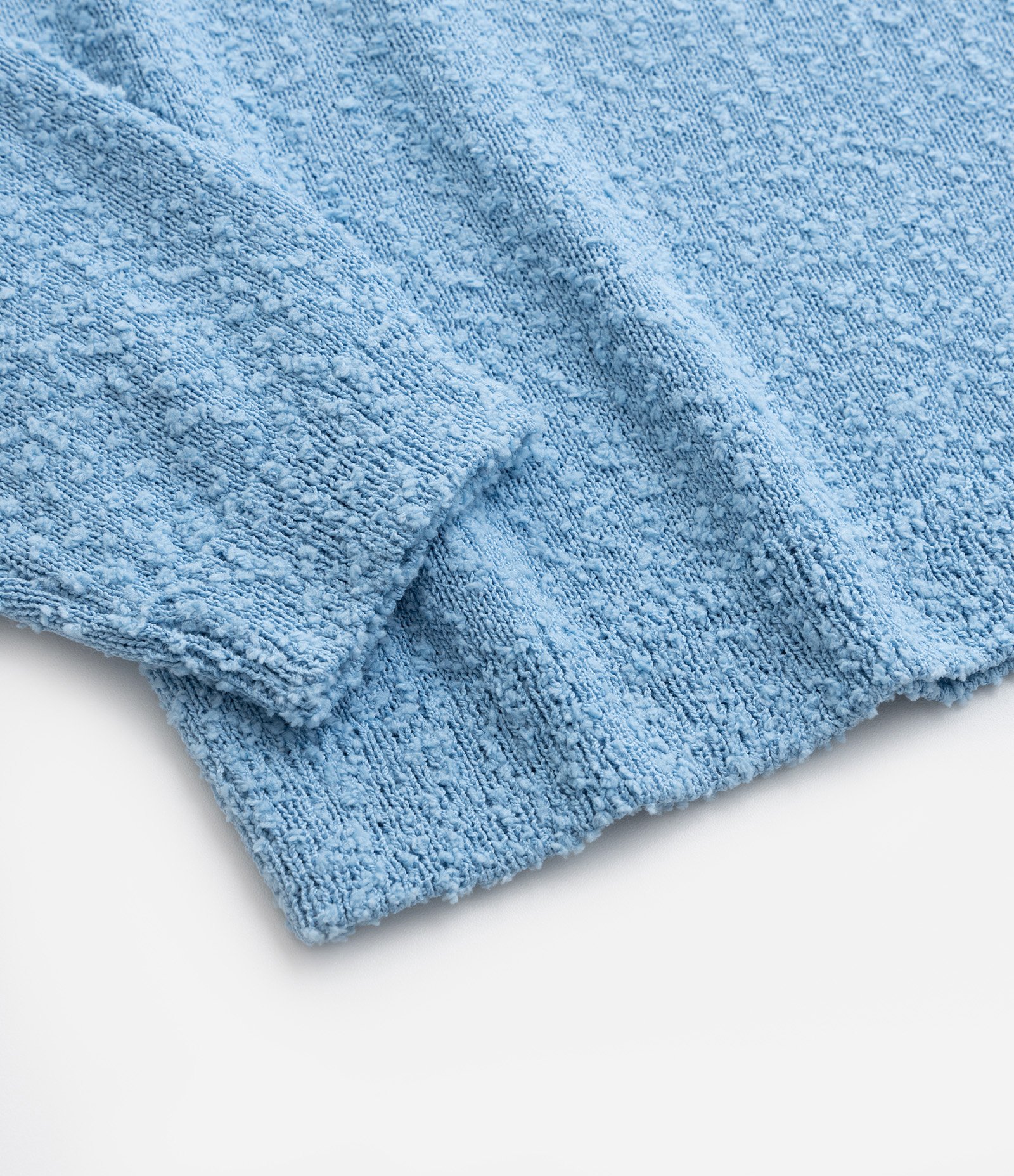 Suéter Curto Infantil em Tricô com Textura - Tam 5 a 14 Anos Azul 5