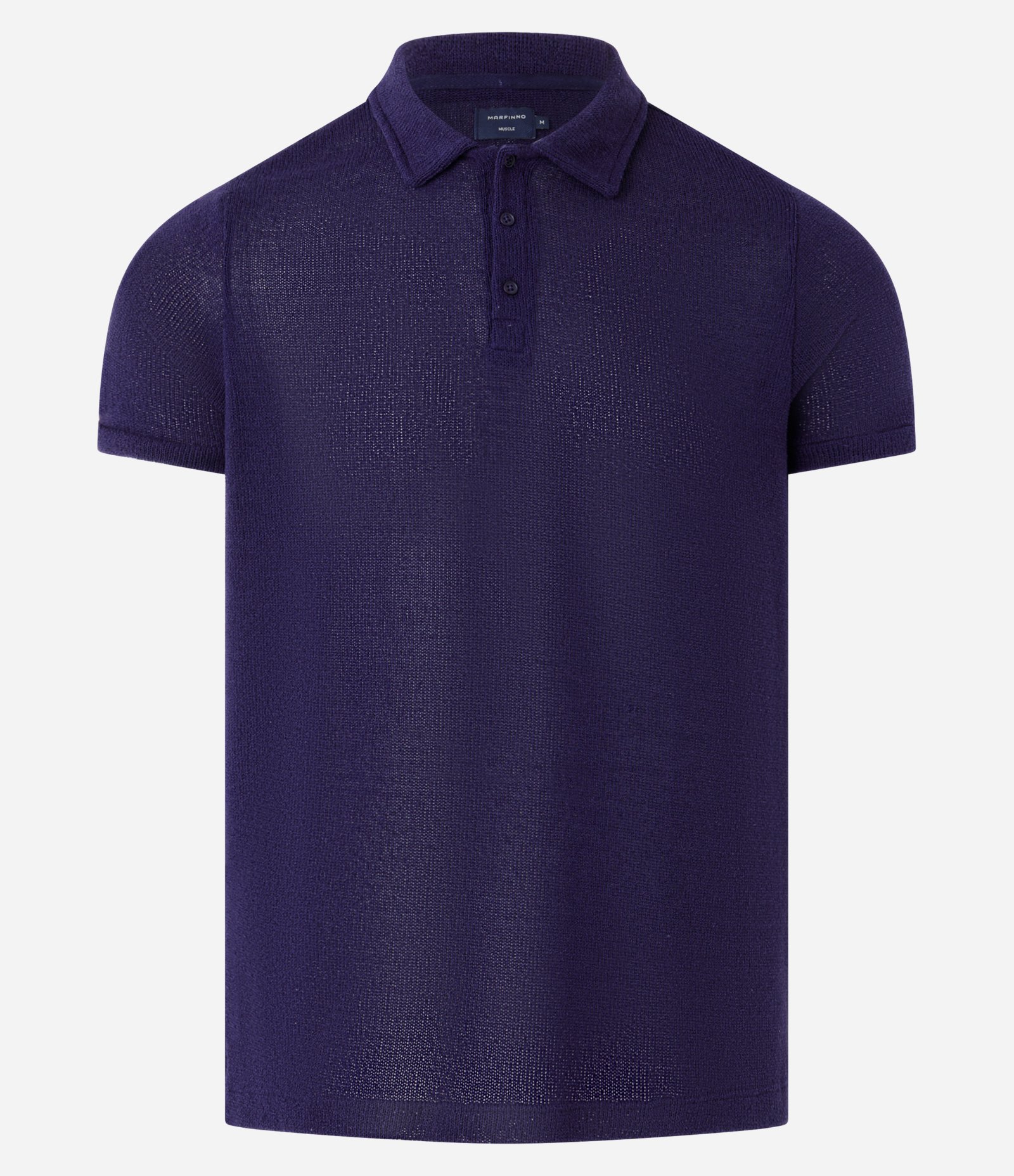 Camisa Polo em Tricô Buclé com Textura Azul Marinho 5