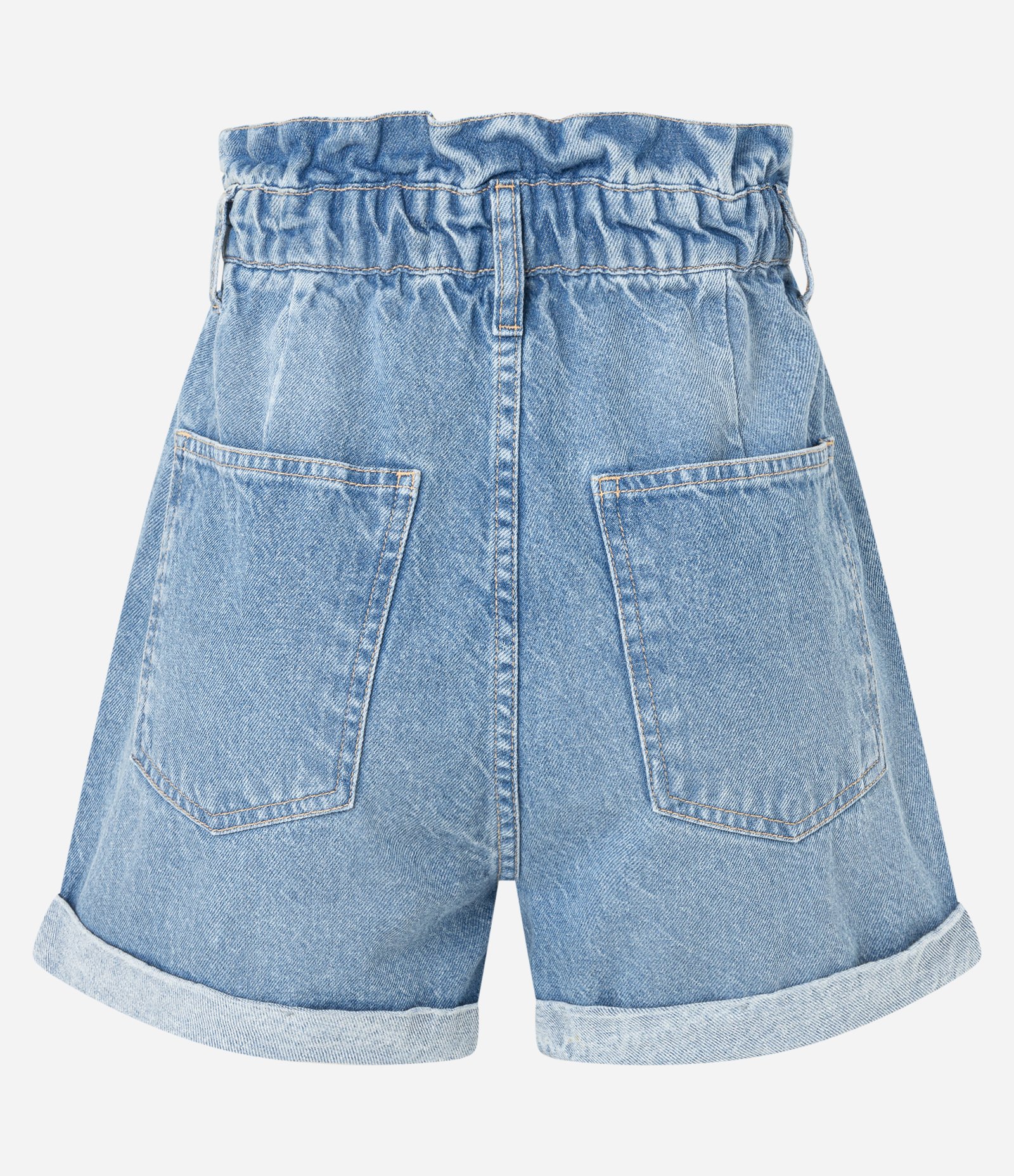 Short Baggy Cintura Alta em Jeans com Prega e Barra Dobrada Azul 2