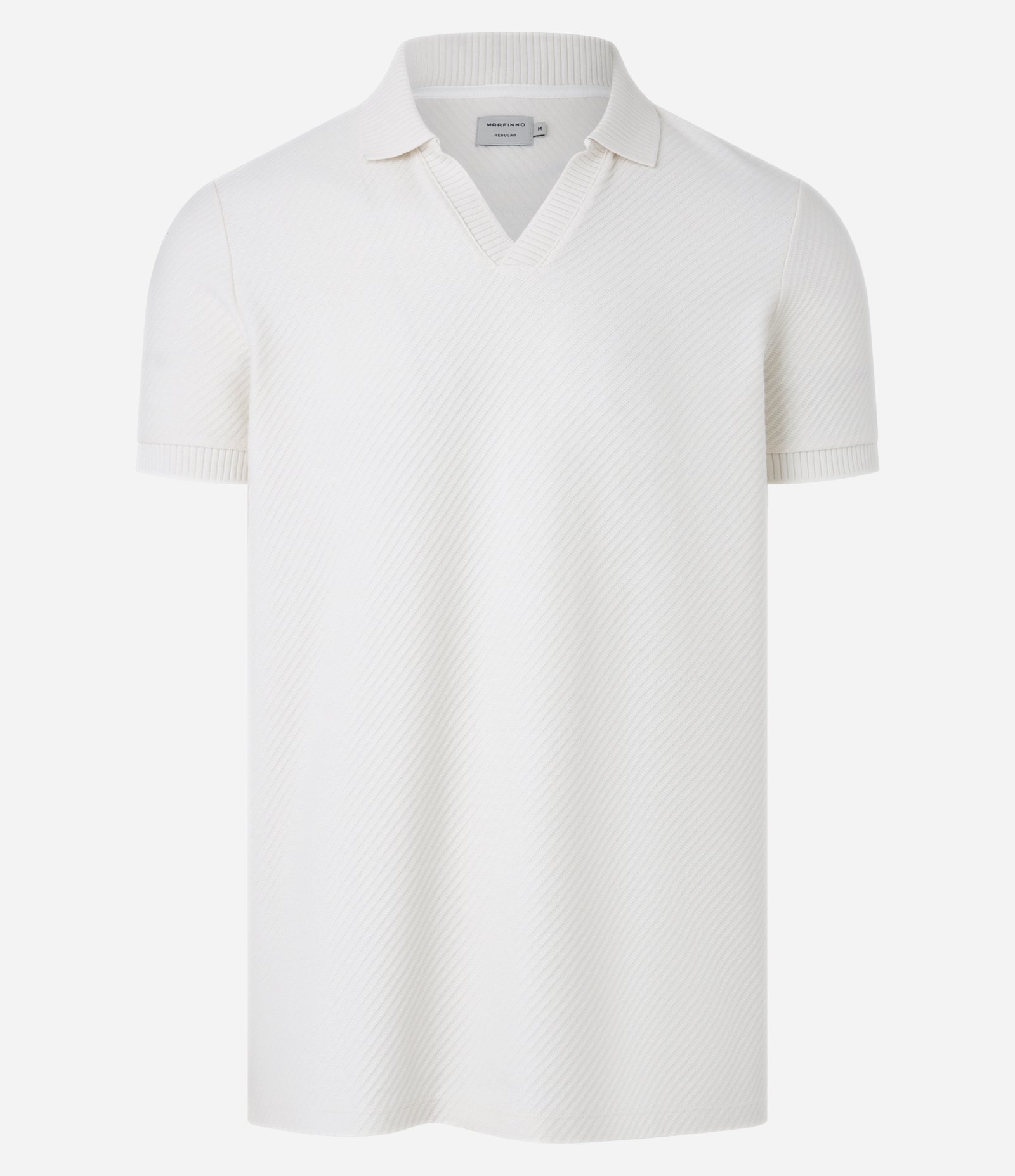 Camisa Polo Comfort em Algodão com Textura Branco 1