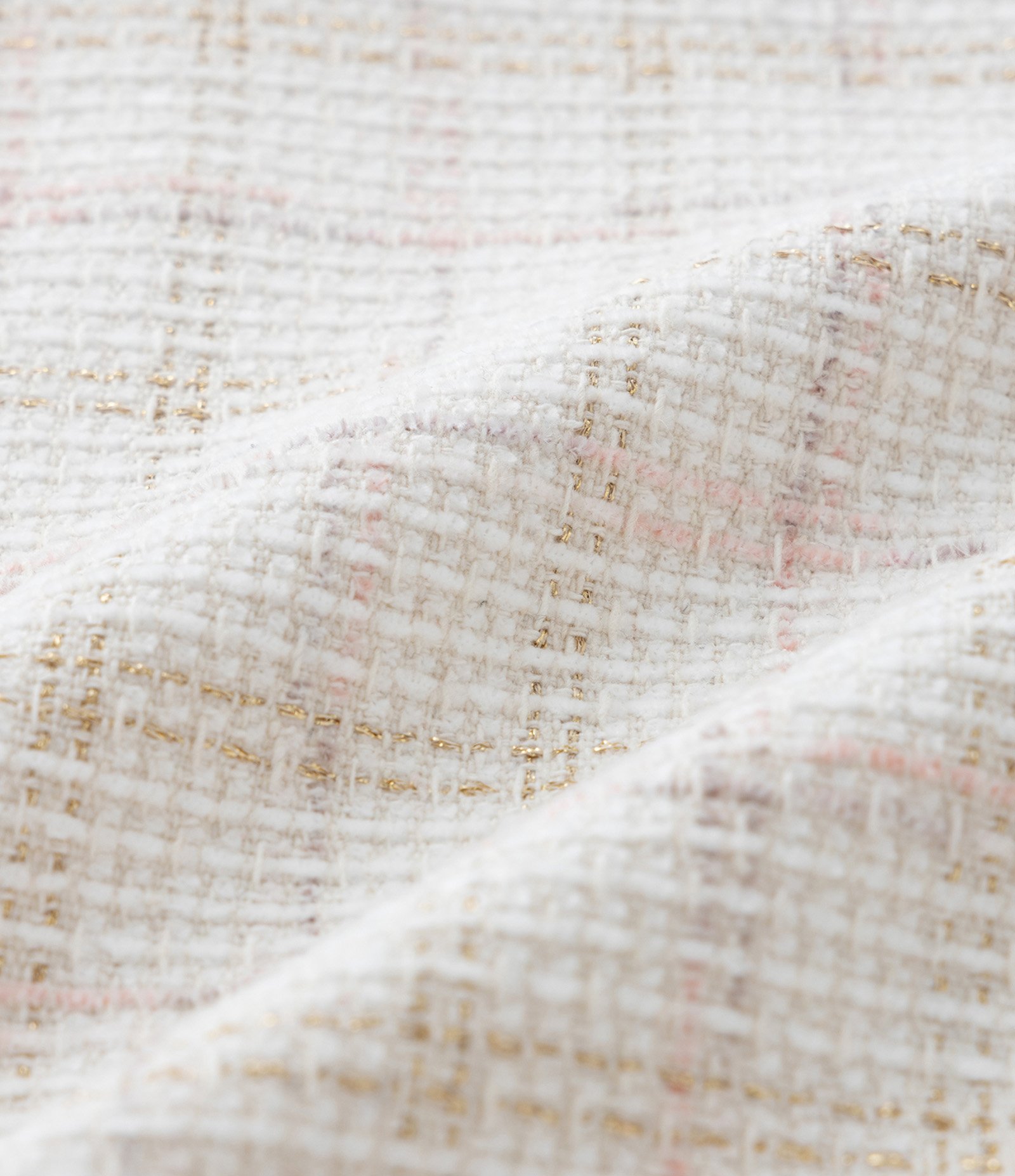 Short Saia Envelope Infantil em Tweed com Estampa Xadrez - Tam 5 a 14 Anos Off White 3