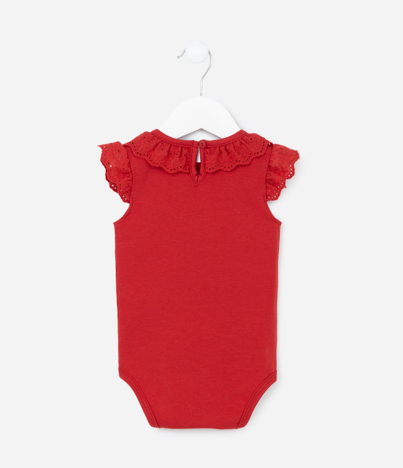 Body Infantil com Babadinho em Broderie - Tam 0 A 18 meses Vermelho 2