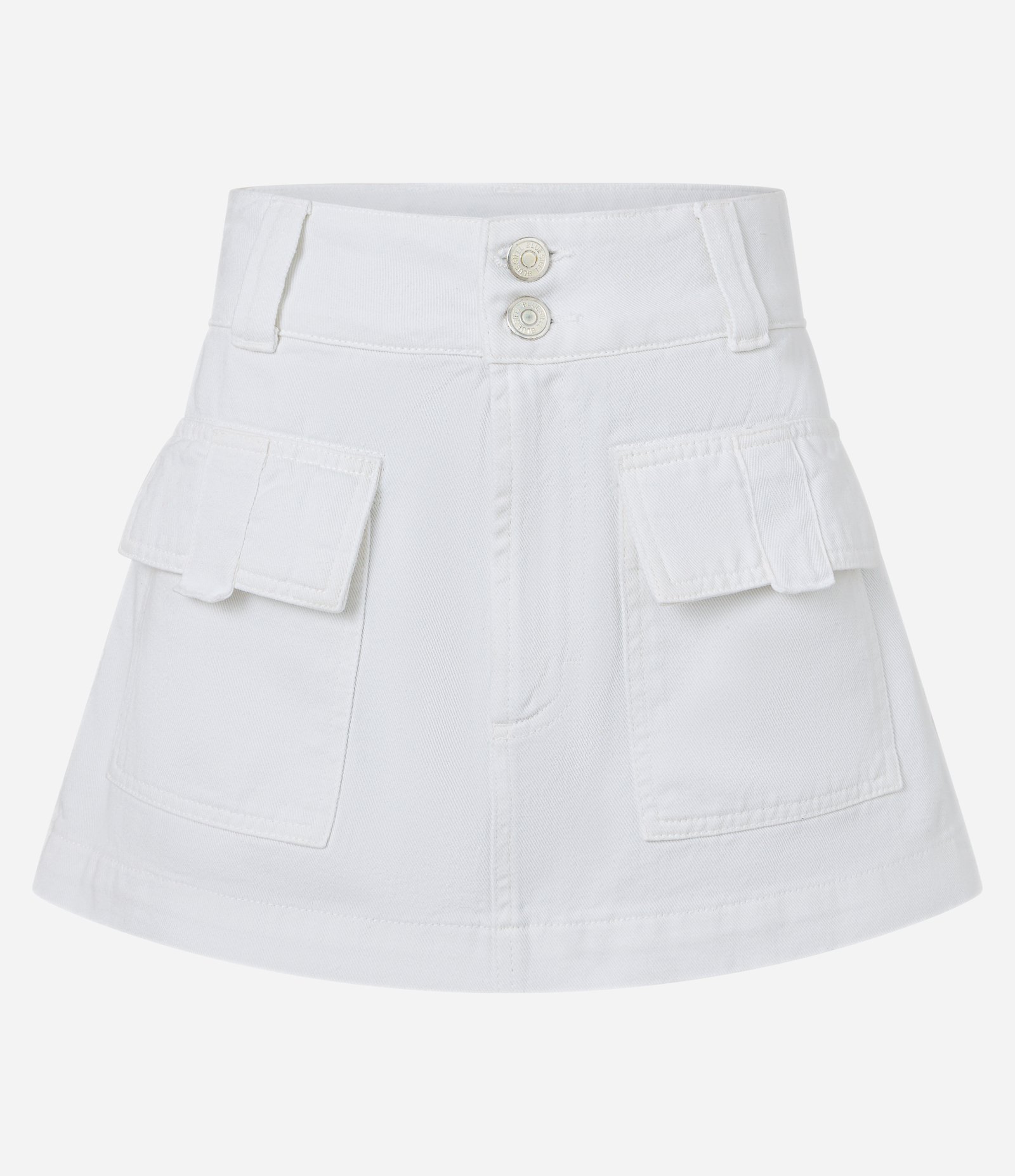 Short Saia em Sarja com Botões Duplos e Bolsos Cargo Branco 5