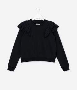 Casaco Infantil Quentinho com Babadinhos - Tam 5 a 14 Anos