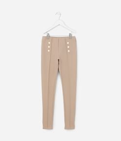 Calça Infantil em Ponto Roma com Detalhes de Botões - Tam 5 a 14 Anos