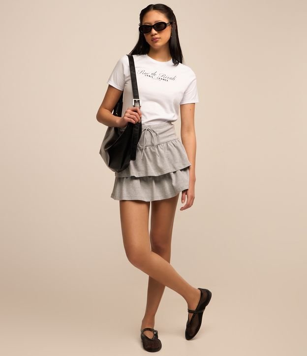Blusa T-shirt em Algodão com Estampa Rue de Rivoli