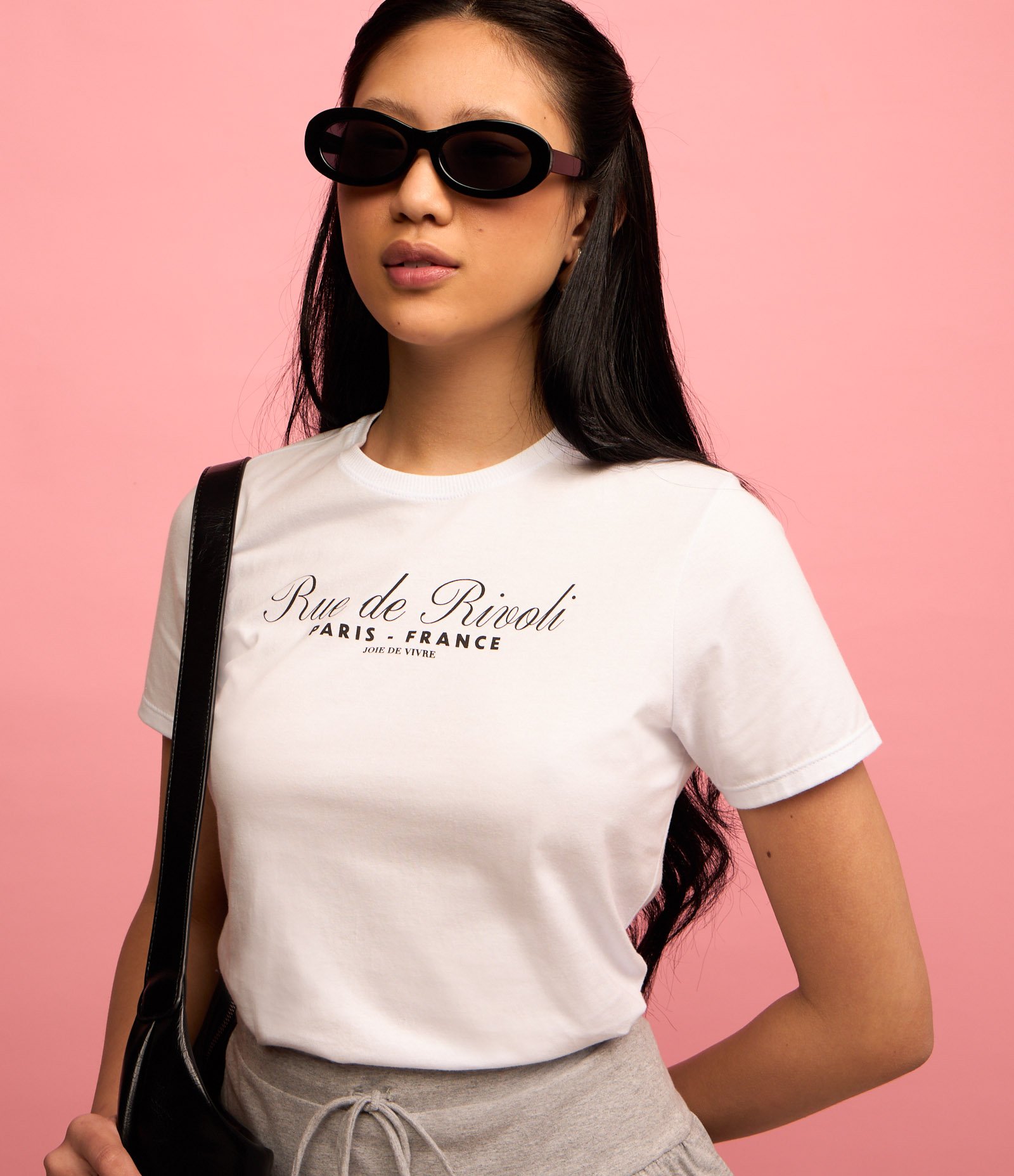 Blusa T-shirt em Algodão com Estampa Rue de Rivoli Branco 3
