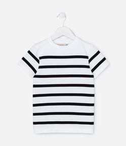 Camiseta Infantil Texturizada Seamless com Listras - Tam 5 a 14 Anos