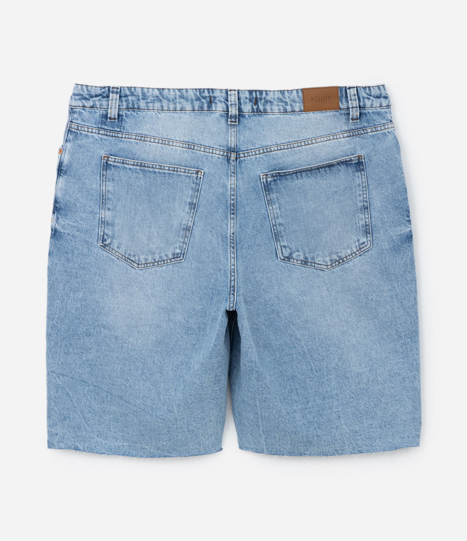 Bermuda Jeans Marmorizado e Barra Cortada Curve & Plus Size Azul 7